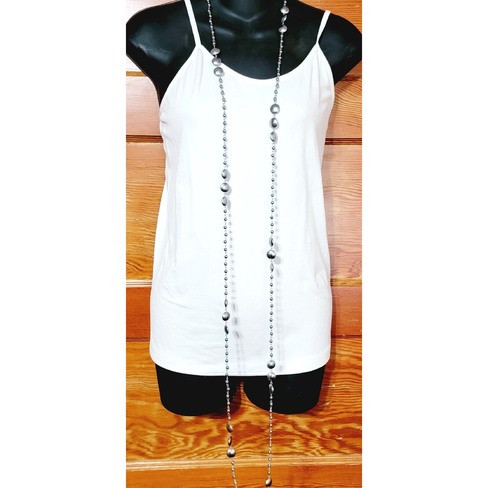 Vintage Gunmetal Gray Station Necklace, 70" Long Versatile Blue blu-002--50 - Picture 5 of 5